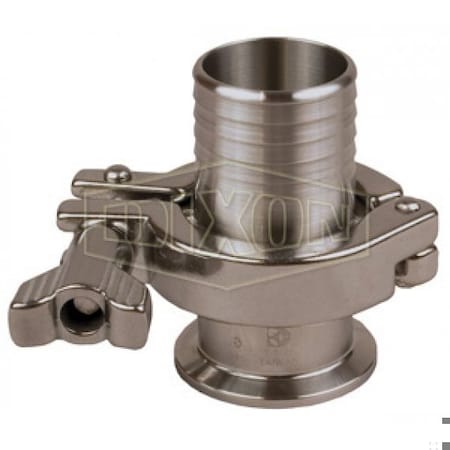 Air Blow Check Valve, 2-1/2 In, Hose Barb, 316L Stainless Steel Body, EPDM Softgoods